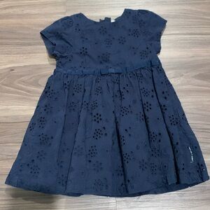 Polarn O. Pyret 6-9 month navy blue toddler girl dress